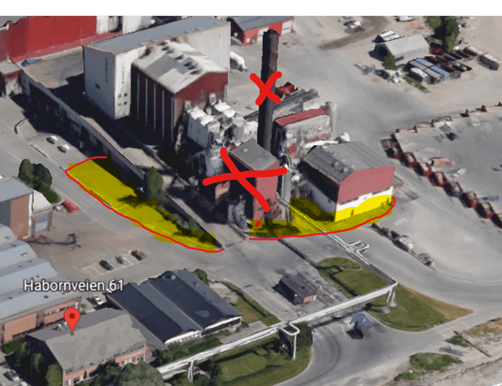 Bilde av planer for rivearbeid rundt forbrenningsanlegget hos Frevar