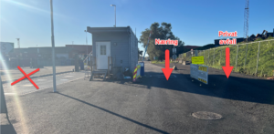 Bilder som viser hvor næring og privat avfall skal kjøre midlertidig.