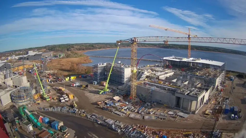 Oversiktsbilde som viser byggingen av renseanlegget FARA.