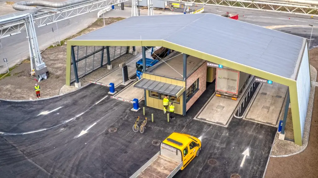 Dronebilde av FREVAR nye vektstasjon.