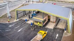 Dronebilde av FREVAR nye vektstasjon.