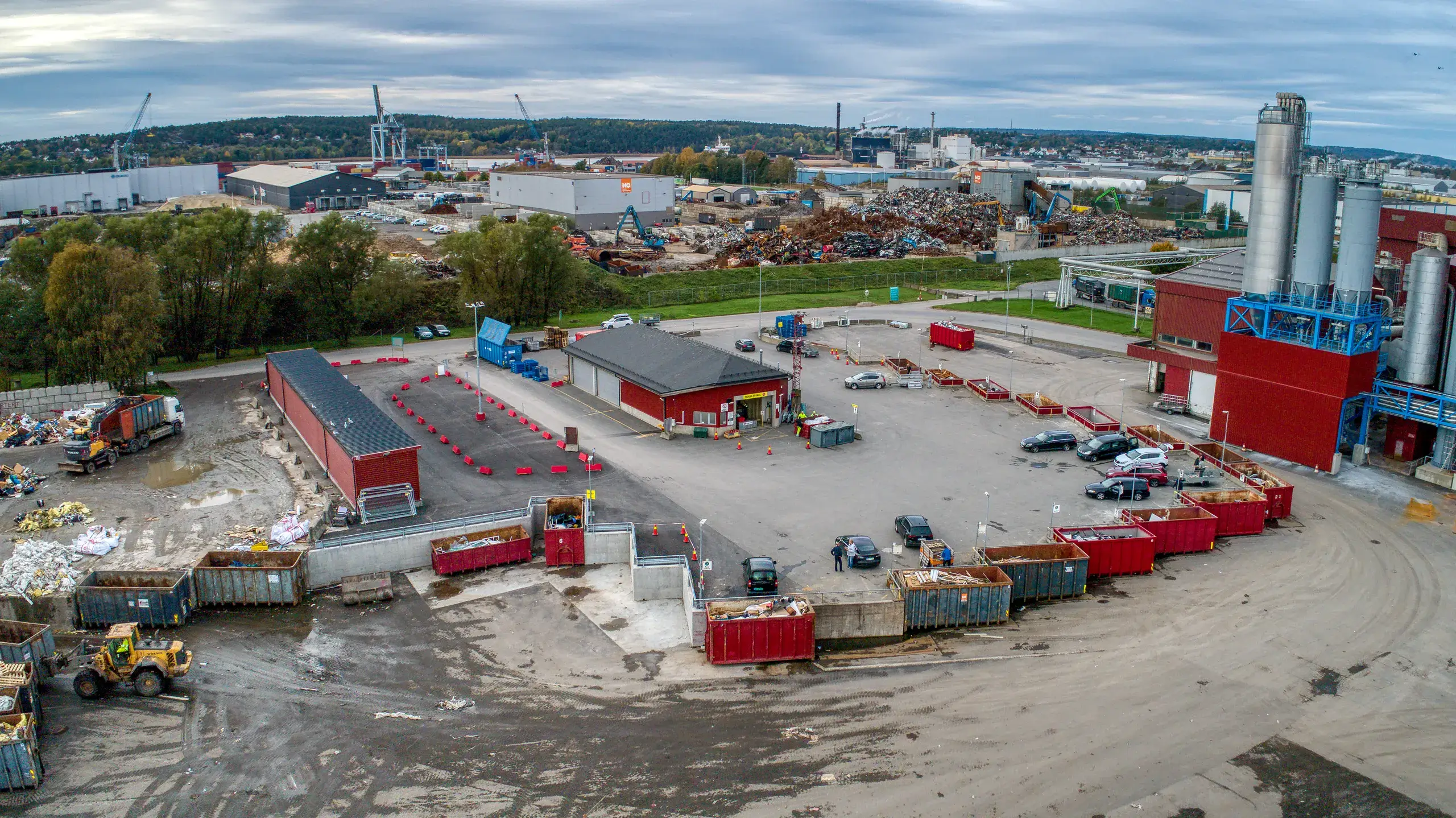 Oversiktsbilde over FREVARs gjenvinningsstasjon.