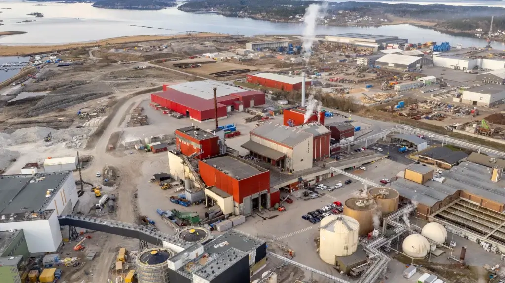 Oversiktsbilde over forbrenningsanlegget hvor FREVAR ønsker karbonfangst.